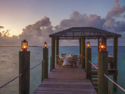 Bayside pier at sunset