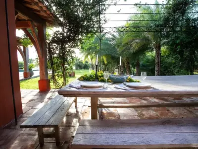 Outdoor dining are A 3