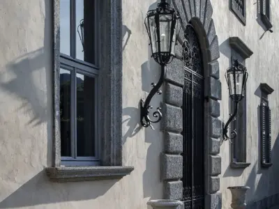 Villa Balbiano luxury property Lake Como Italy restored opulence private residence available for rent rental travel accommodation entrance area marble vases