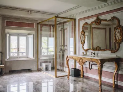 Lake como view suite bathroom villa balbiano