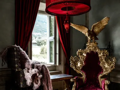 Villa Balbiano Lake Como Haute Couture Pink Sara Mrad Wedding Dress Lilly Red 3